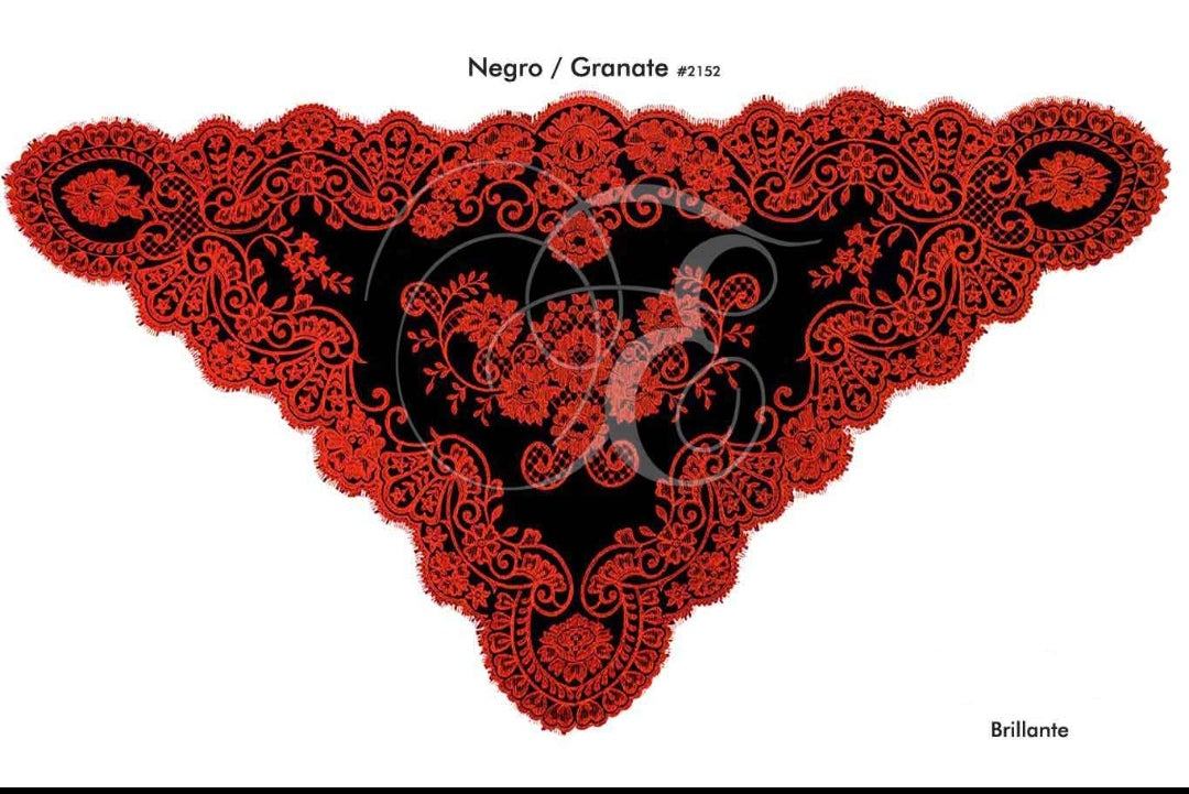 Velo brillante negro granate