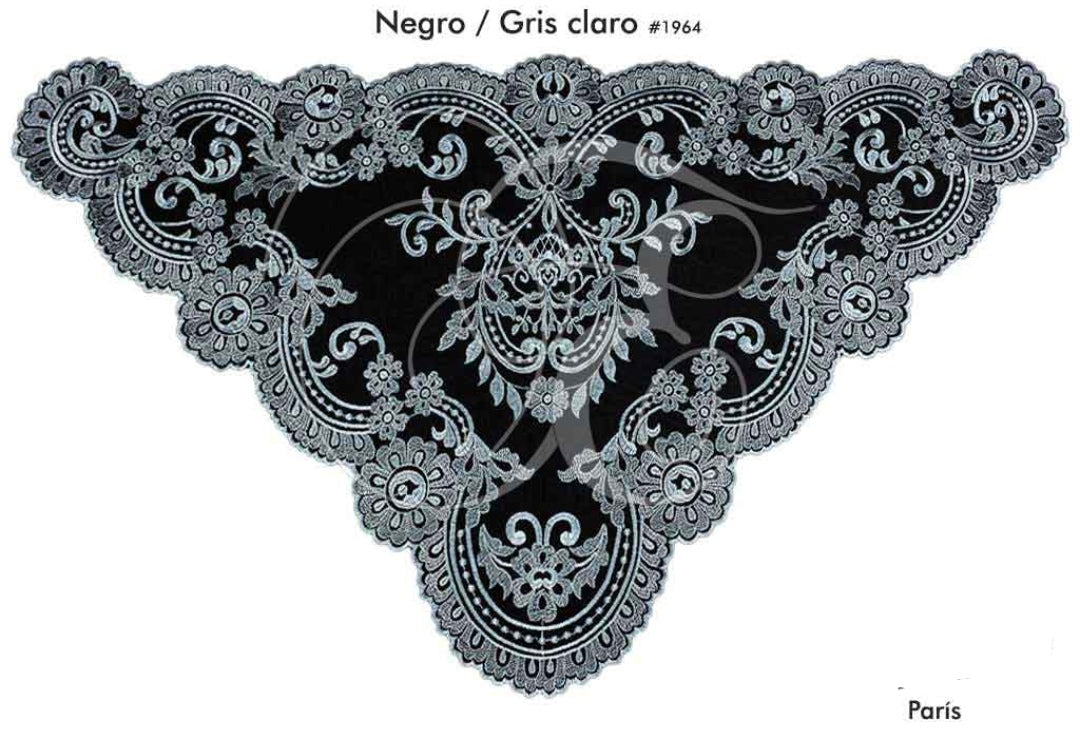 Velo parís negro con gris claro