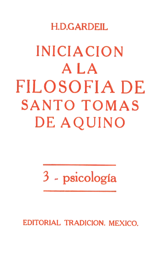 Psicología, H.D. Gardeil, O.P.