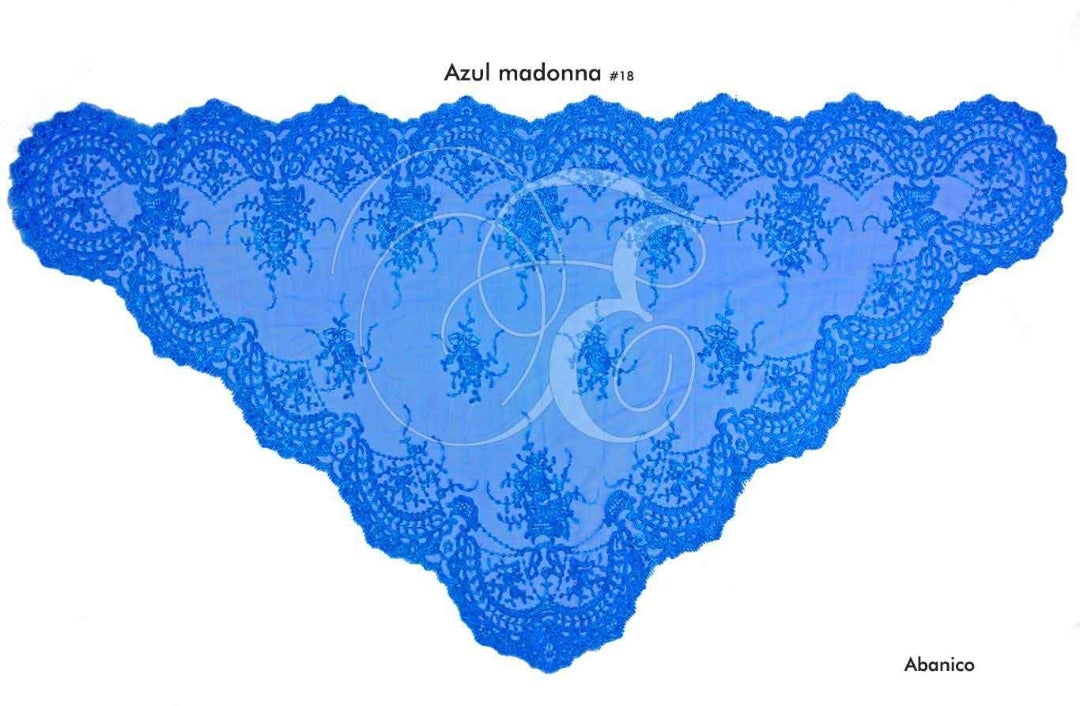 Velo abanico azul madonna