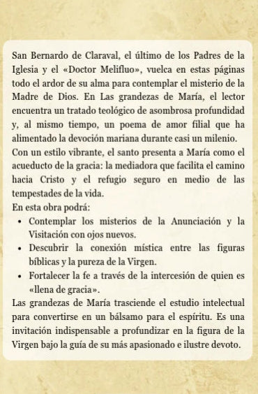 Las Grandezas de María - San Bernardo de Claraval