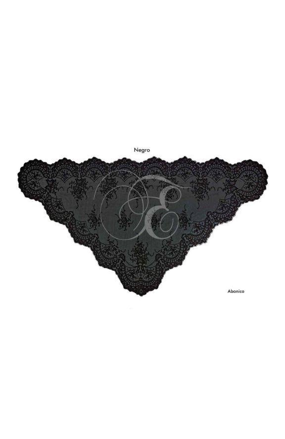 Velo abanico negro