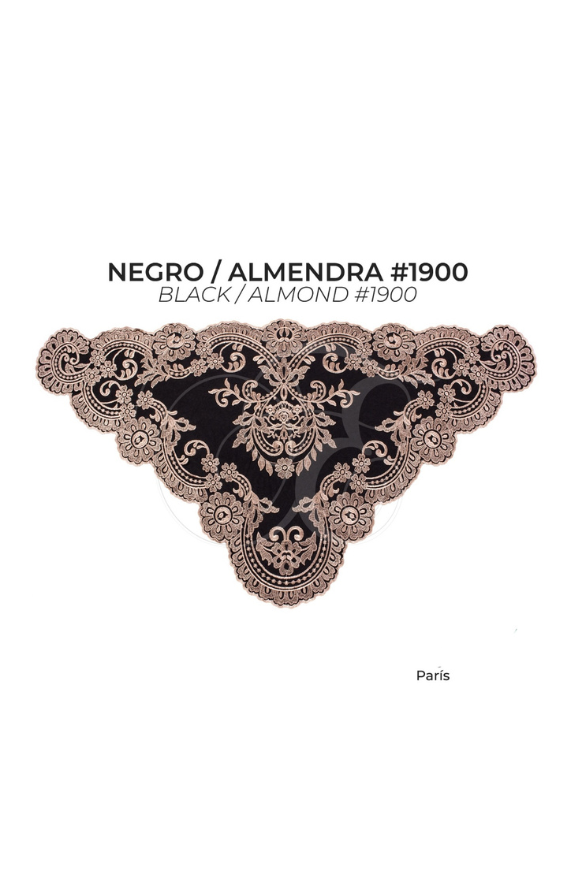Velo parís negro con almendra