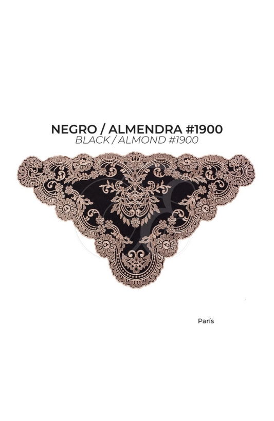 Velo parís negro con almendra