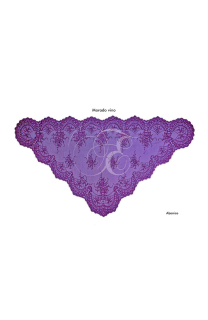Velo abanico morado vino