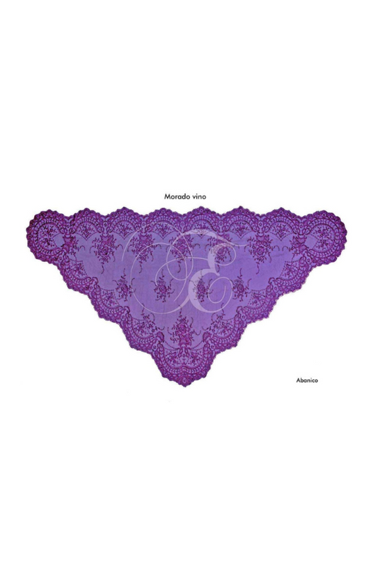 Velo abanico morado vino