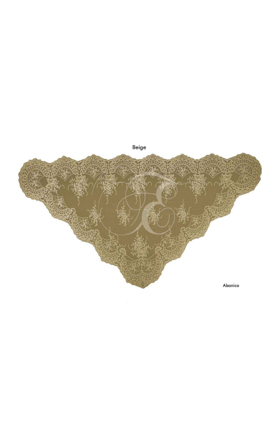Velo abanico beige
