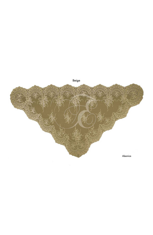Velo abanico beige