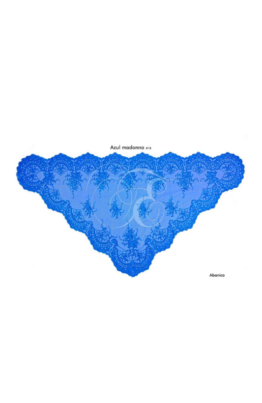 Velo abanico azul madonna