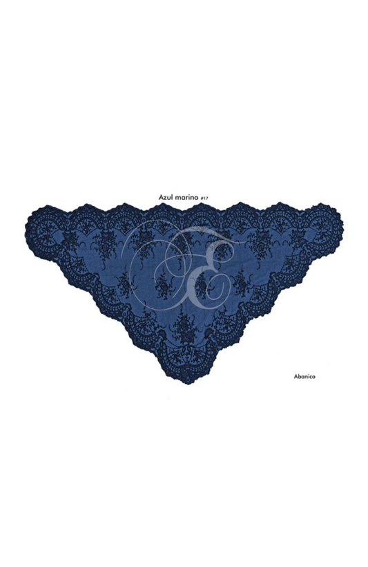 Velo abanico azul marino