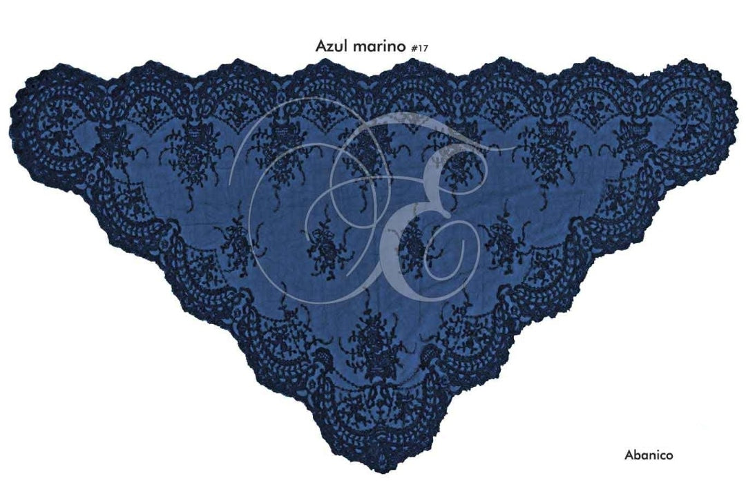 Velo abanico azul marino