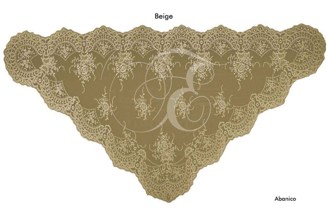 Velo abanico beige