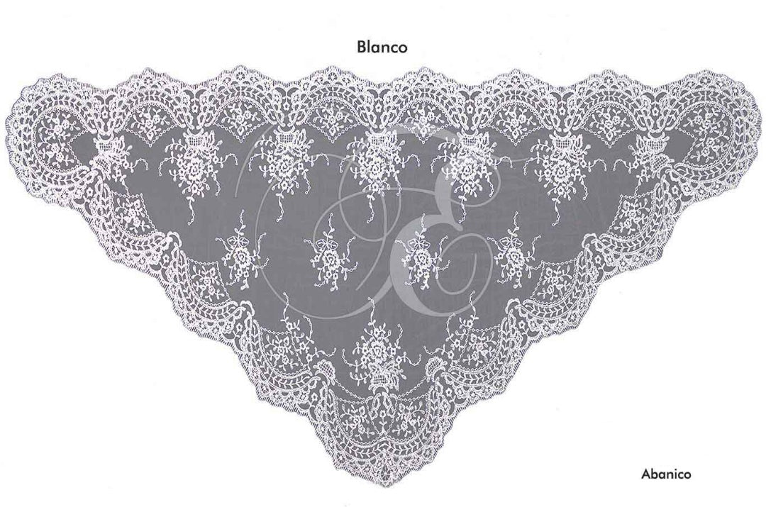 Velo abanico blanco
