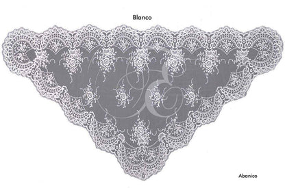Velo abanico blanco