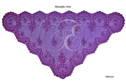 Velo abanico morado vino