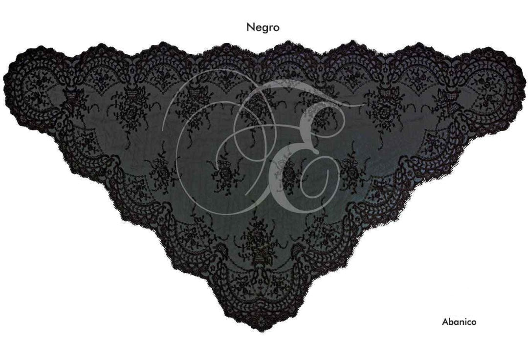 Velo abanico negro