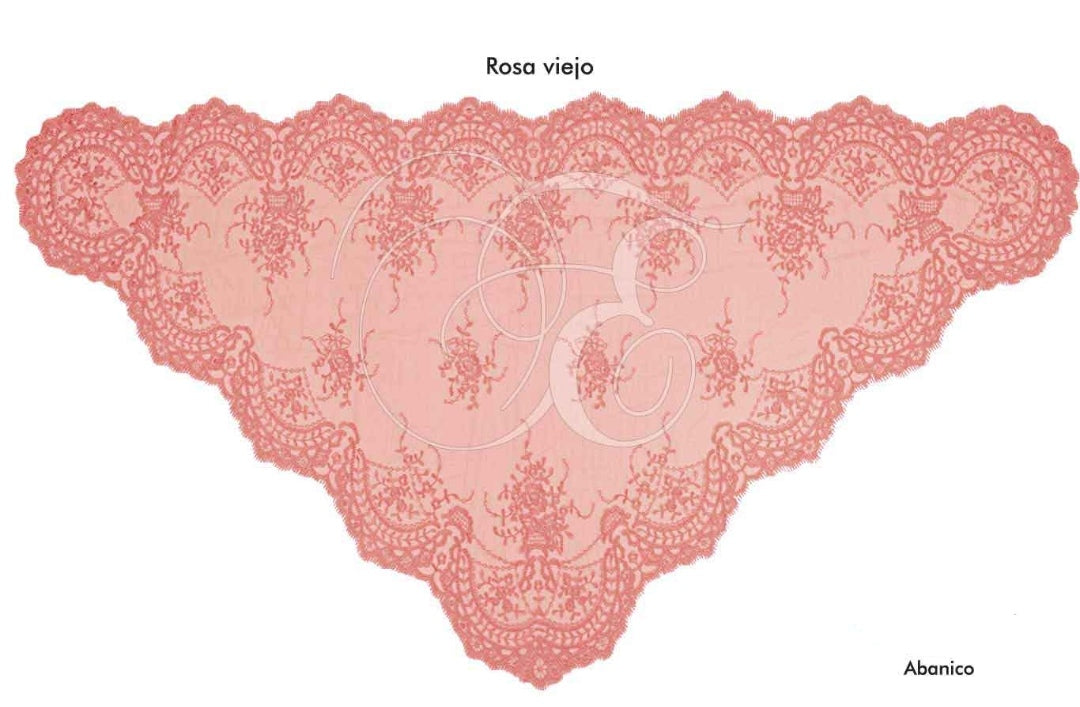 Velo abanico rosa viejo