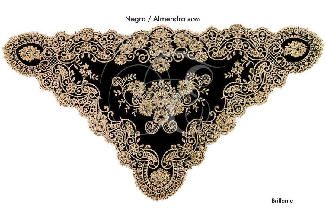 Velo brillante negro almendra