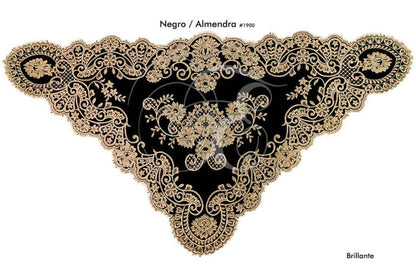 Velo brillante negro almendra
