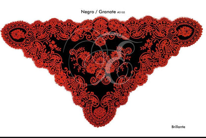 Velo brillante negro granate