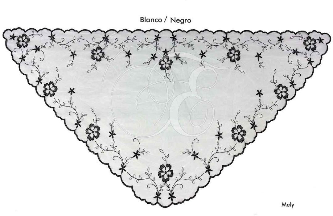 Velo mely blanco con negro