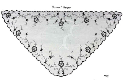 Velo mely blanco con negro