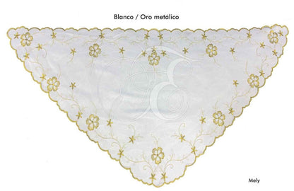 Velo mely blanco con oro metálico