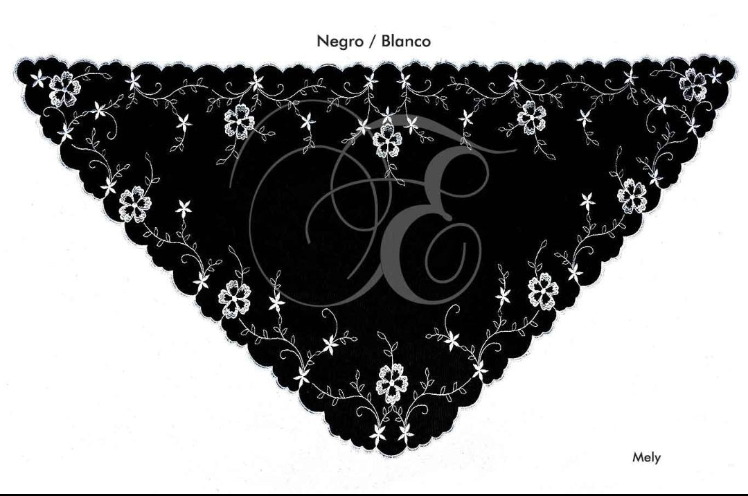Velo mely negro con blanco