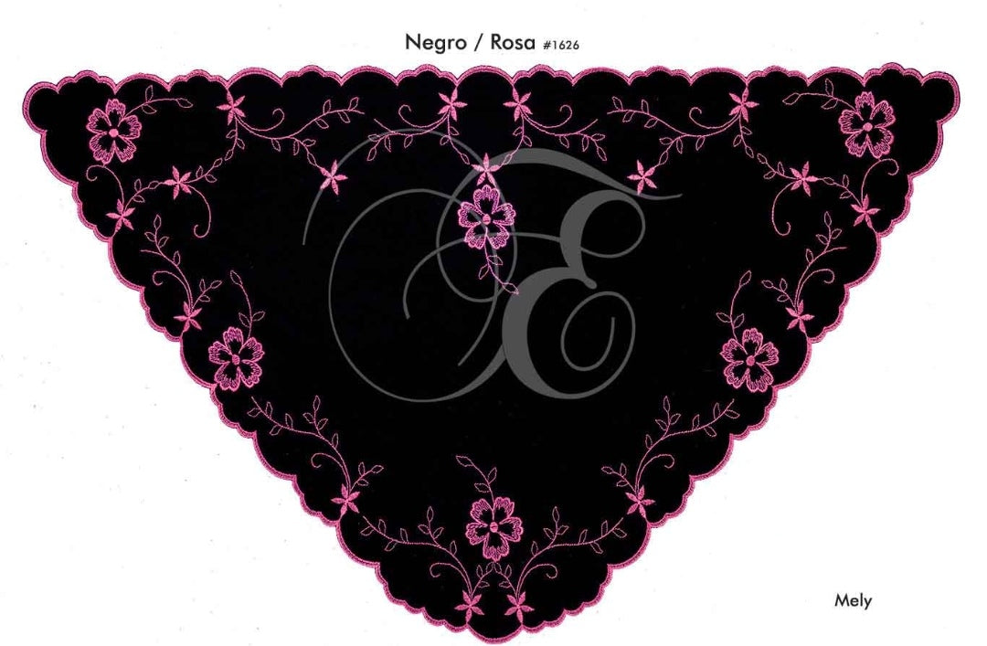 Velo mely negro con rosa