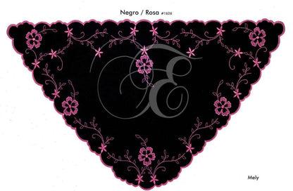 Velo mely negro con rosa