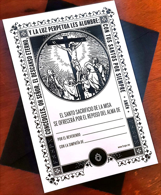 Tarjeta de ofrecimiento de la Santa Misa (d)