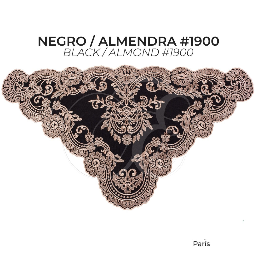 Velo parís negro con almendra