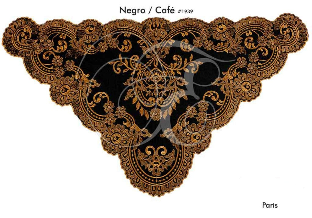 Velo parís negro con café