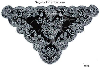 Velo parís negro con gris claro