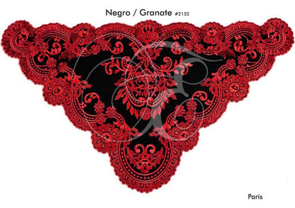 Velo parís negro granate